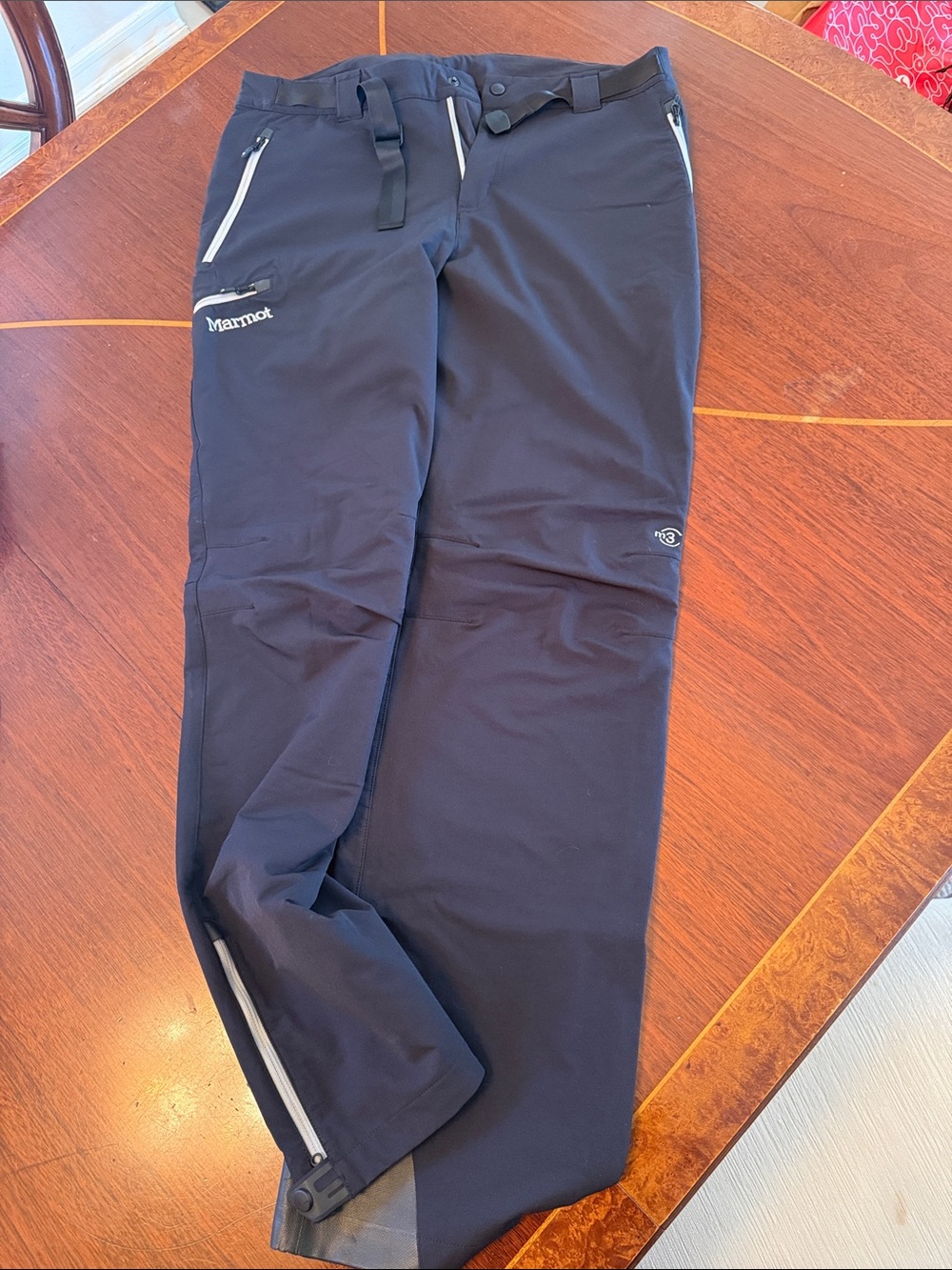 Marmot Men's Black Softshell Hiking Pants with Zippered Pockets